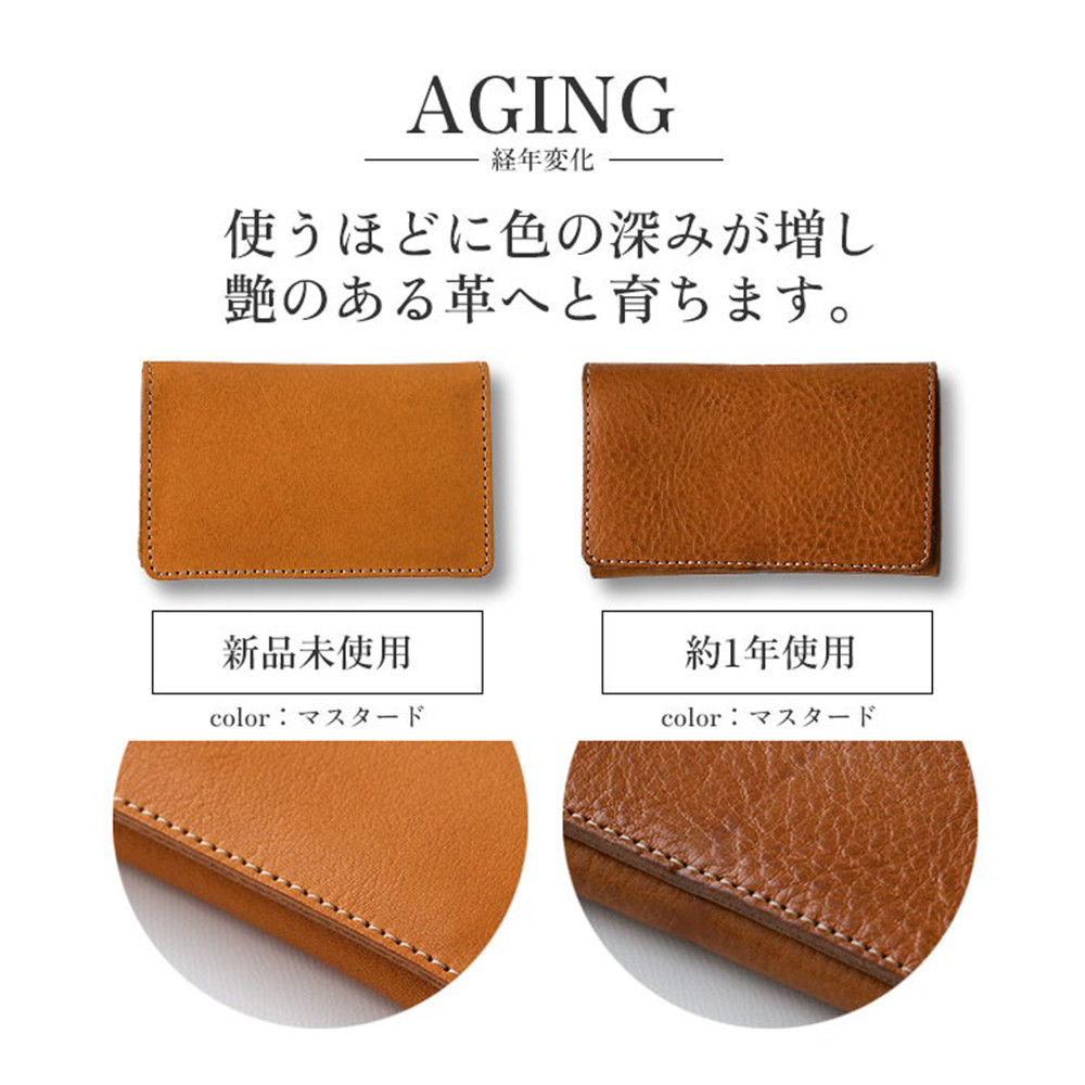 HIGHCAMP 本革名刺入れ カードケース ブラウン ギフトBOX付き