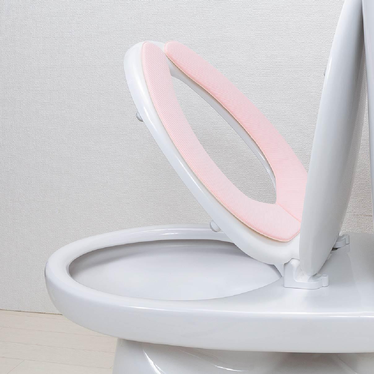 【ソフトピンク】サンコー ズレない さらっと ベンザシート おくだけ吸着 便座カバー 洗える KN-56