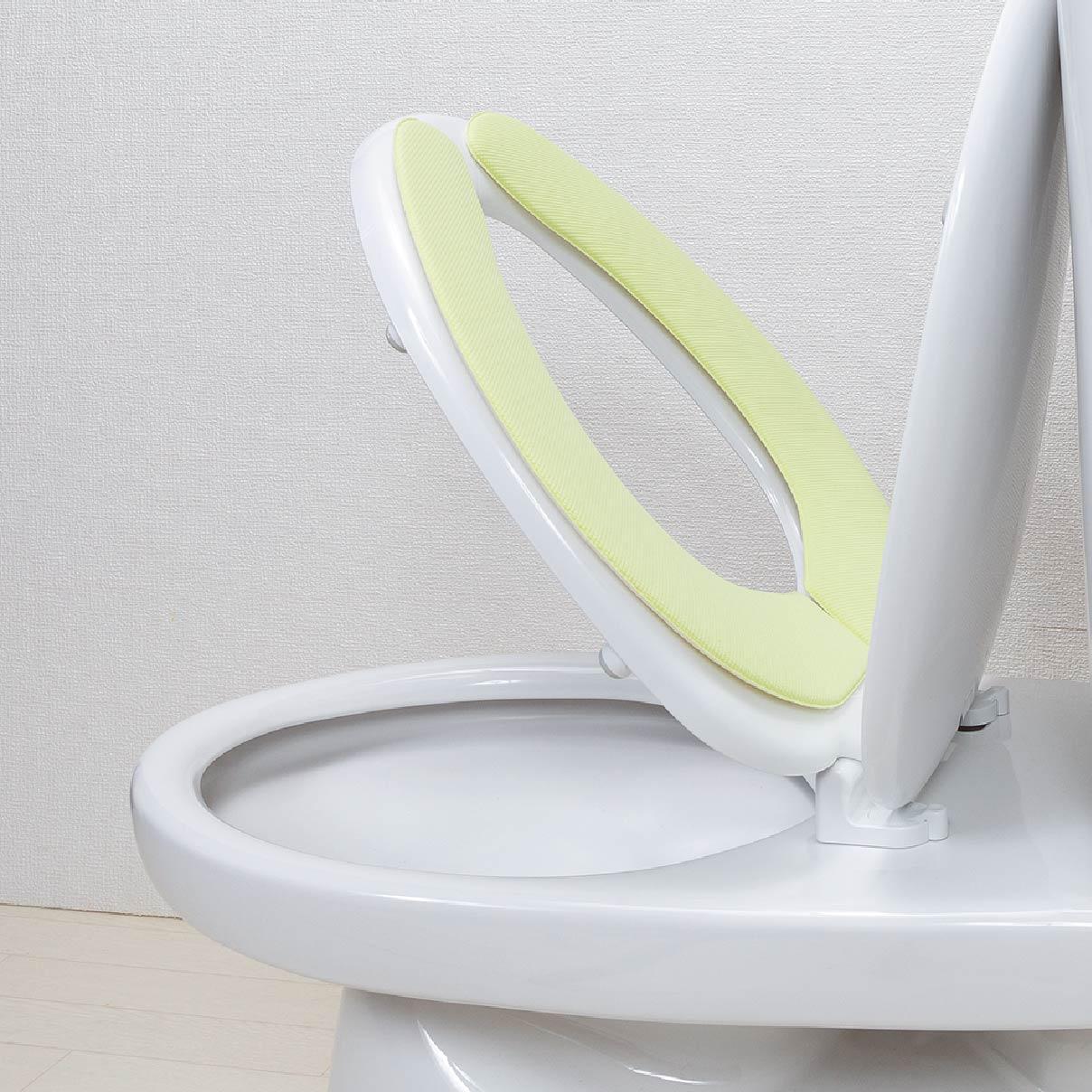 【グリーン】サンコー ズレない さらっと ベンザシート おくだけ吸着 便座カバー 洗える KN-57