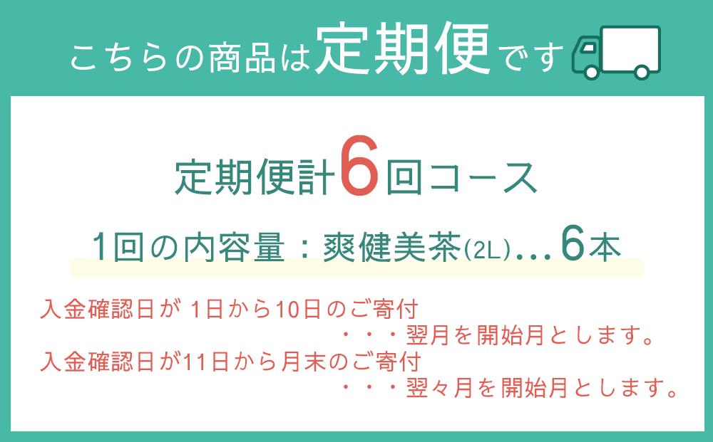 定期便 毎月 全6回 爽健美茶 2L×6本 １ケース 6ヶ月定期便