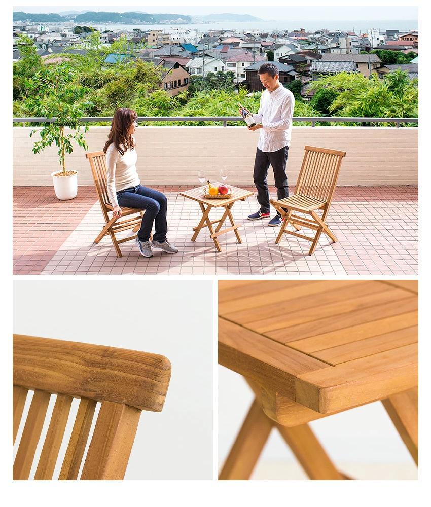 チーク折りたたみデーブル3点セット aku1008204