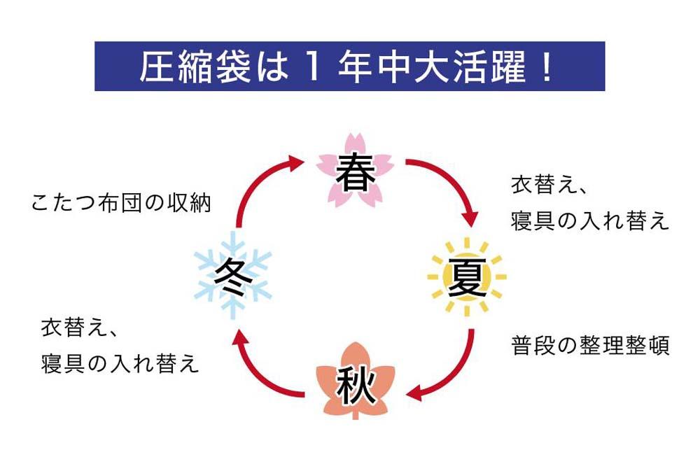 2Way バルブ衣類圧縮パック 2枚入 LL 【約横48cm×縦79cm】 SNG1021015