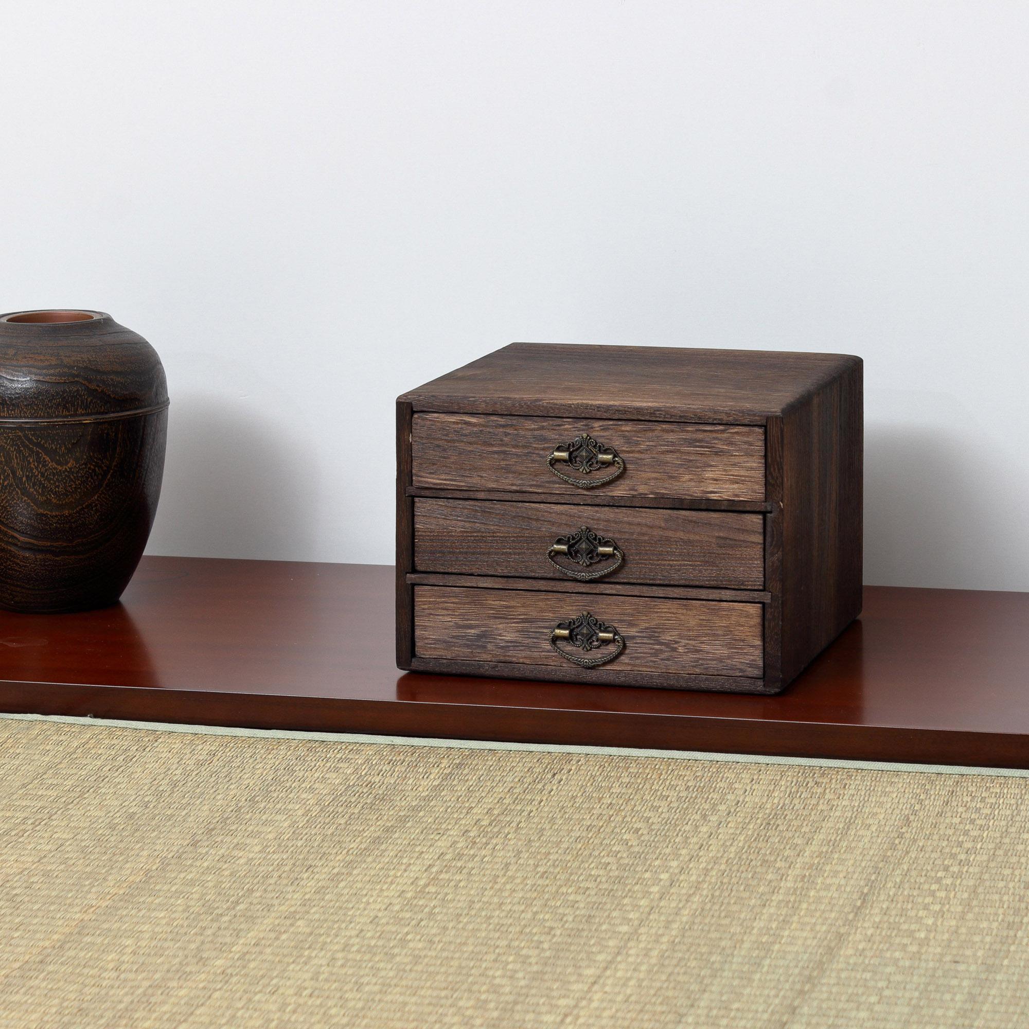 焼桐 小引出し３段 約幅23.5×奥行23×高さ17cm AKU1044772