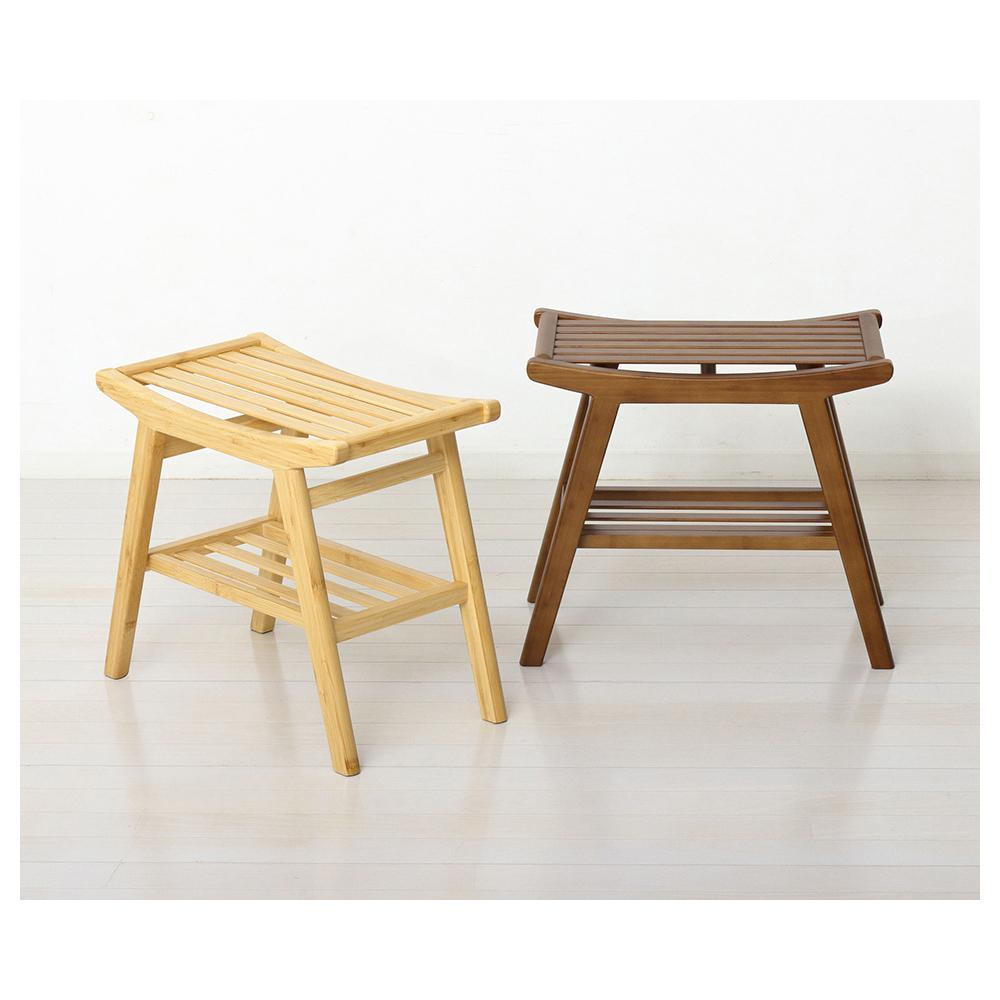 Bamboo スツール ブラウン 約幅52×奥行28.5×高さ44cm AKU104476702