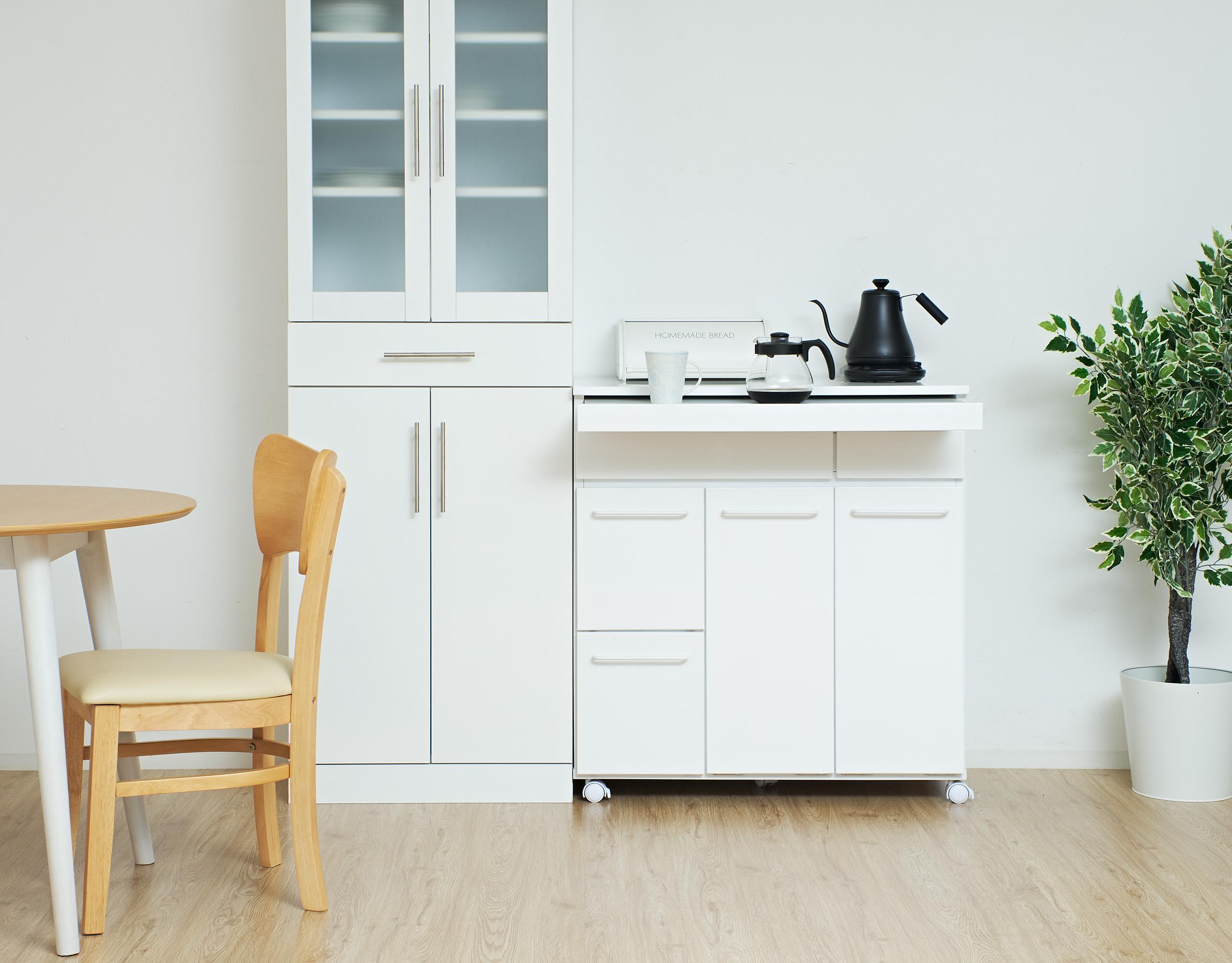 スライド棚付きダストボックス4D ホワイト