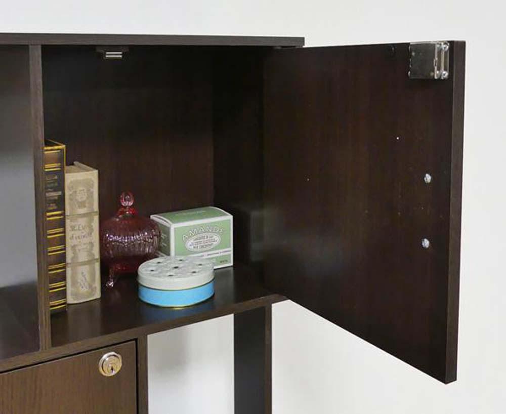 ラック鍵付き3段　ブラウン