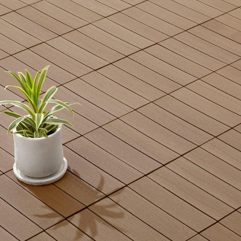 39070000 ベースアップ 敷くだけデッキ 人工木 ウォールナット 9枚組