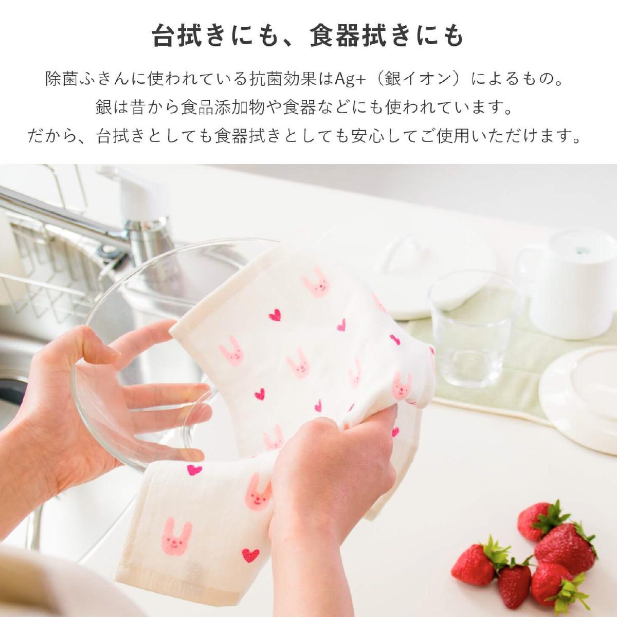 Ag+イヤなニオイのしない 除菌ふきん 野の花 4枚 銀イオン 食器拭き 台拭き 吸水 抗菌