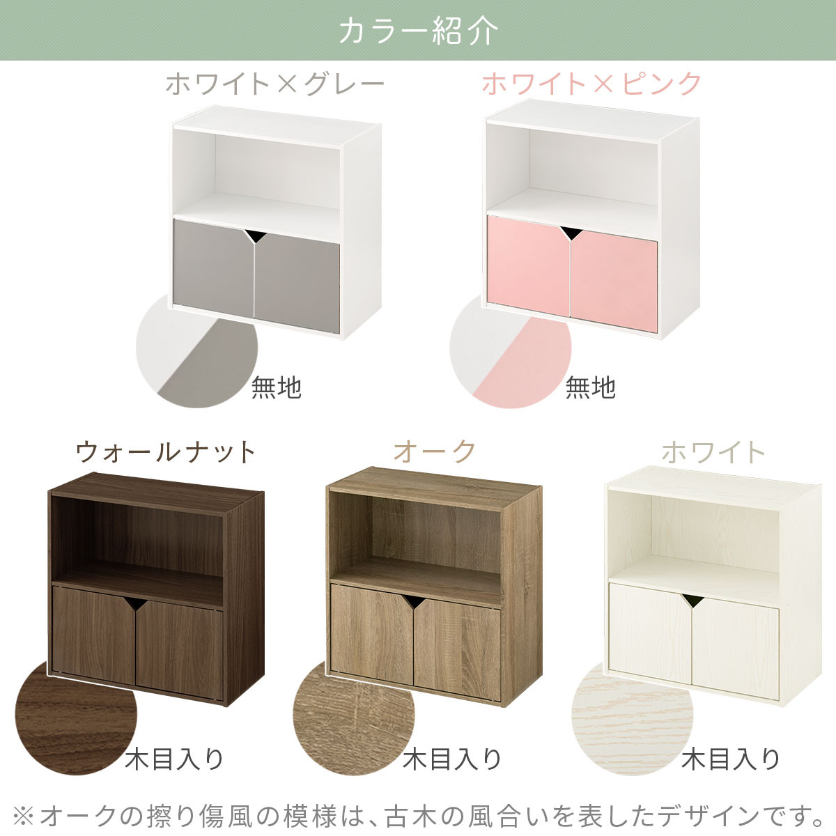 【完成品でお届け】収納ボックス〔Aタイプ〕（ホワイト）収納棚 扉付き キャビネット ラック 棚 カラーボックス スリム 2段 可動棚 本棚 収納家具 リビング LKANET300248-A-WH