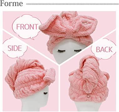 吸水 速乾 マイクロファイバー ヘアターバン 【うさみみ】