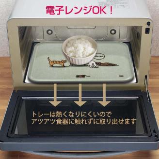 ネコダラトレイM角2枚セット「チェストは閉めておこうね」「ベッドの暖かいとこ」 ネコだらけ 猫グッズ	