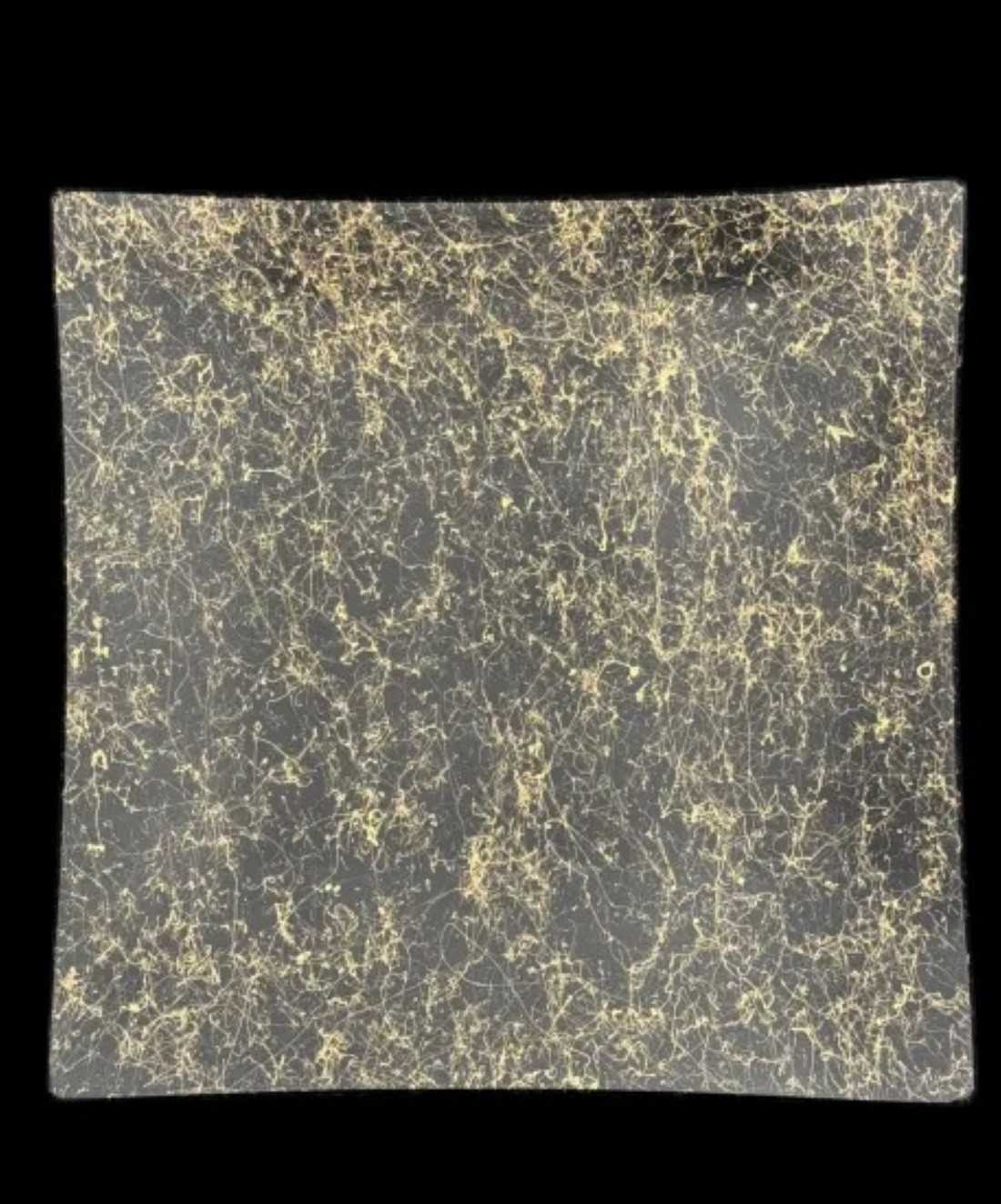 波スクエアプレート S 乱糸(マット仕上げ)漆黒