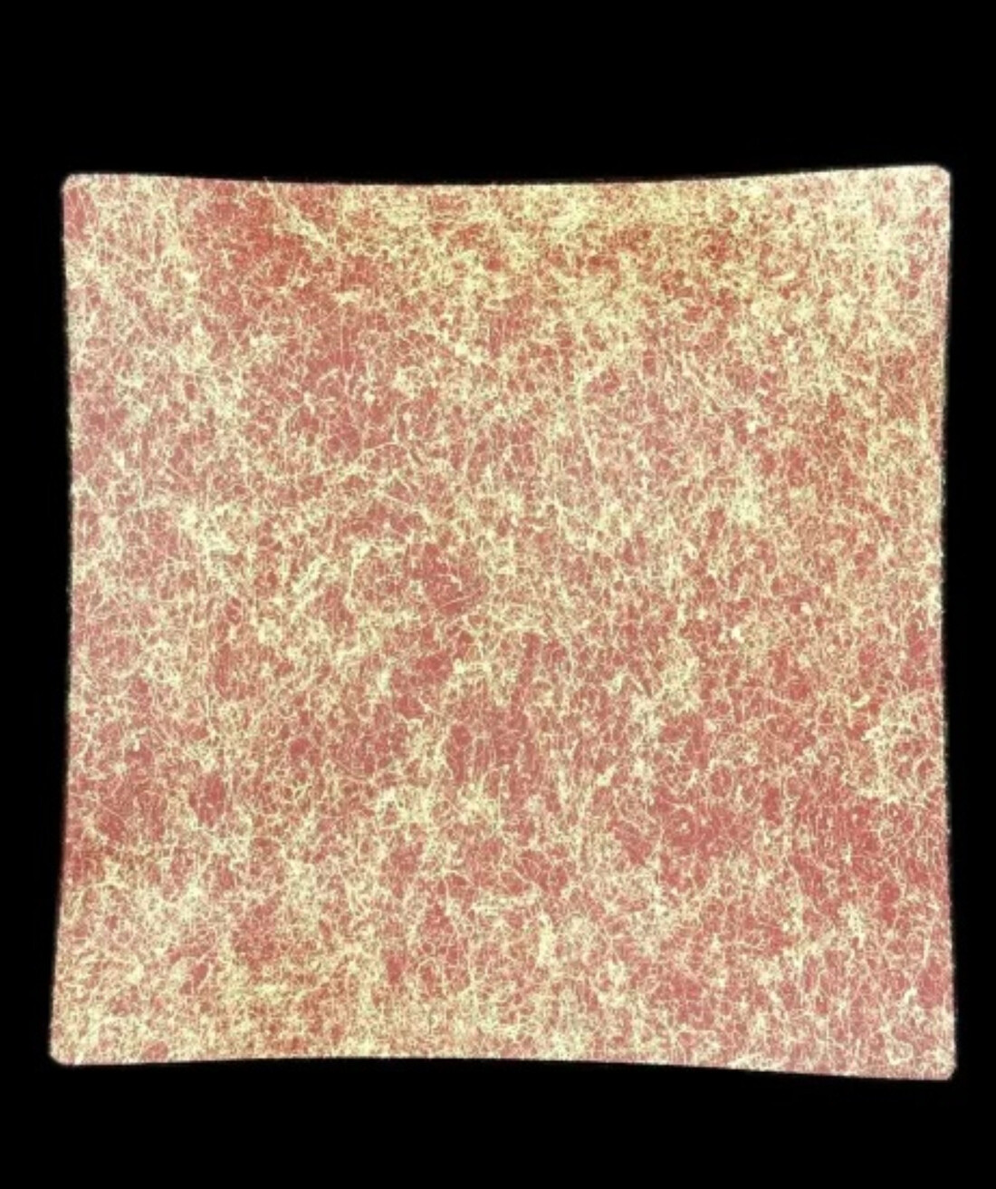 波スクエアプレート L 乱糸(マット仕上げ)本朱