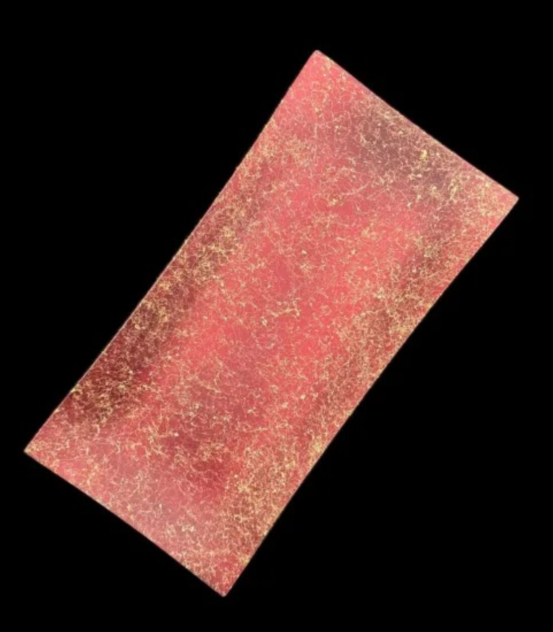 波レクタングルプレート 乱糸(マット仕上げ)赤溜