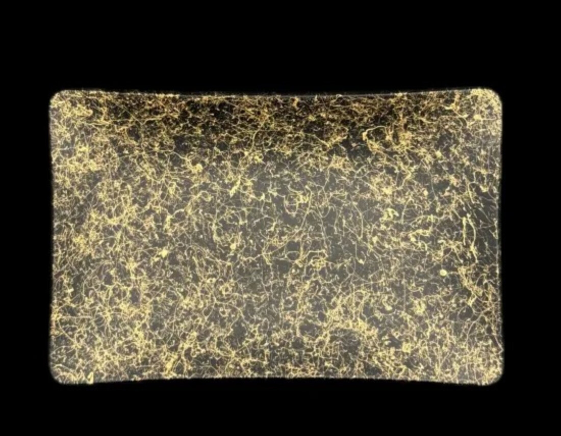 角小皿 乱糸(マット仕上げ) 漆黒 ［NF139］