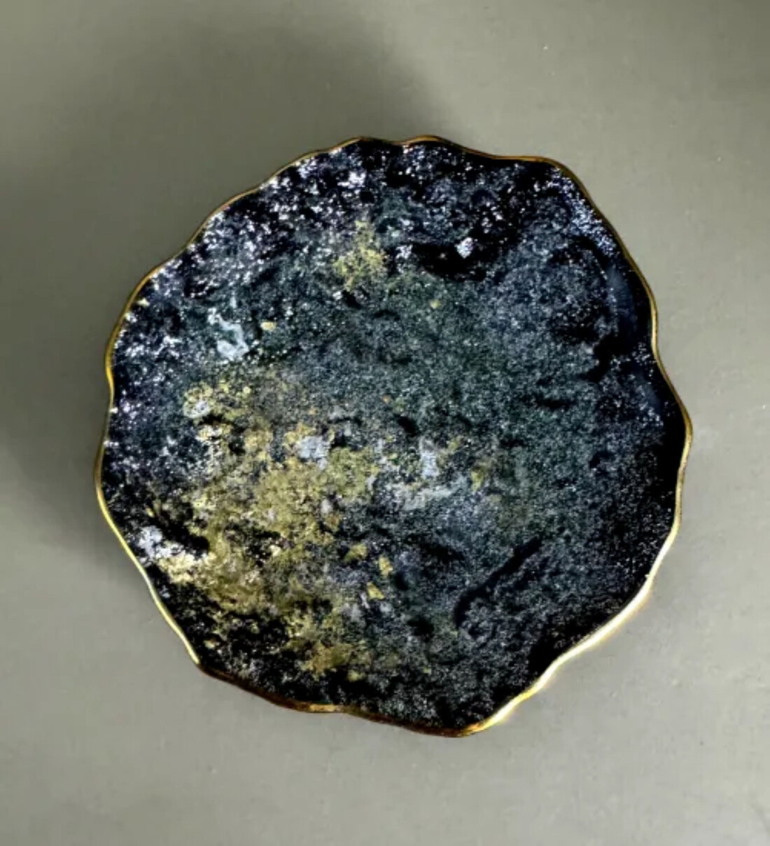 豆皿 口金ロック ラメブラック ［NF167］