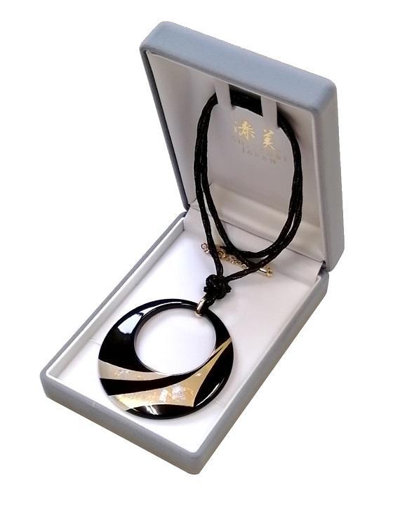 漆器のペンダント　蒔絵　きらめき　リング型