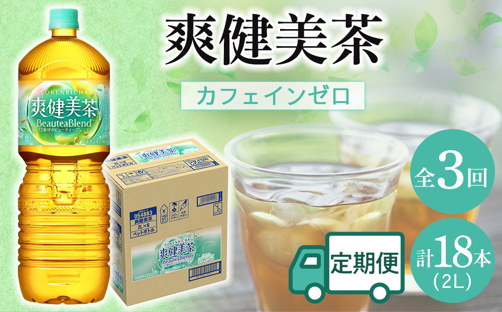 定期便 毎月 全3回 爽健美茶 2L × 6本 １ケース 3ヶ月定期便