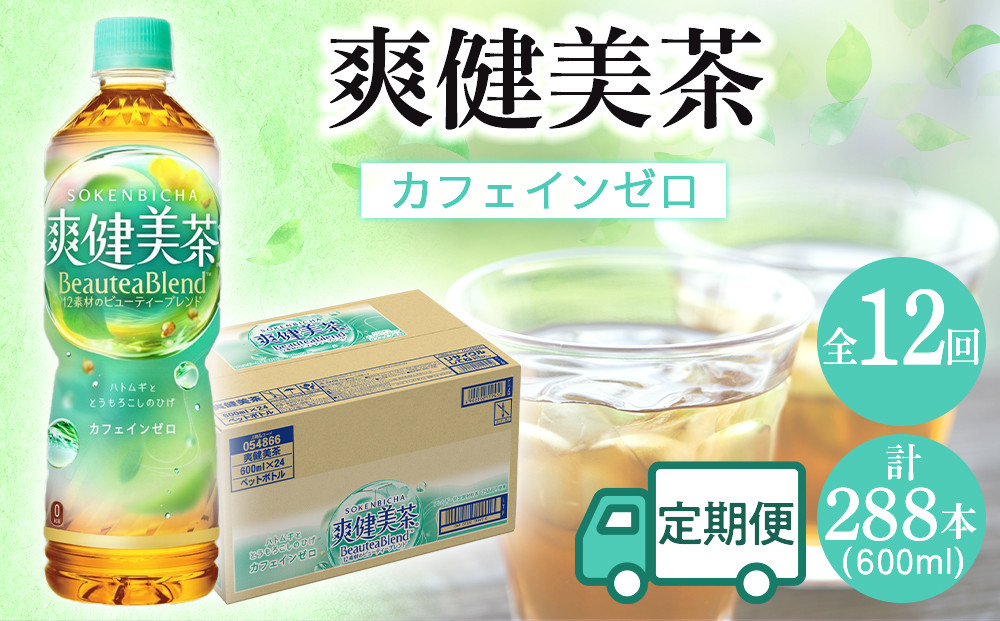 定期便 毎月 全12回 爽健美茶 600ml × 24本 １ケース 12ヶ月定期便