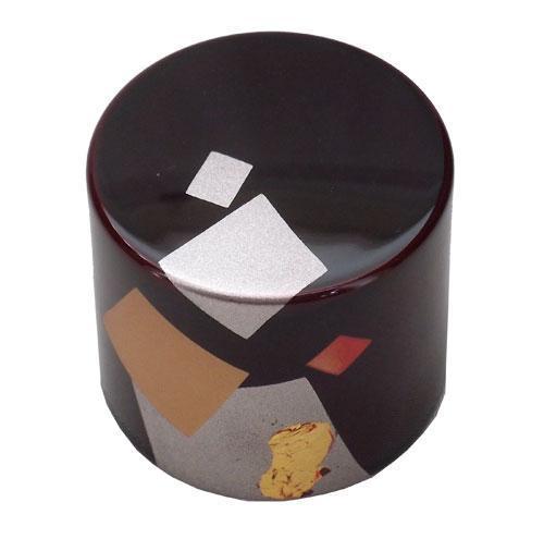 紀州漆器 文鎮 ペーパーウェイト 丸型 溜 切り紙【YG173】