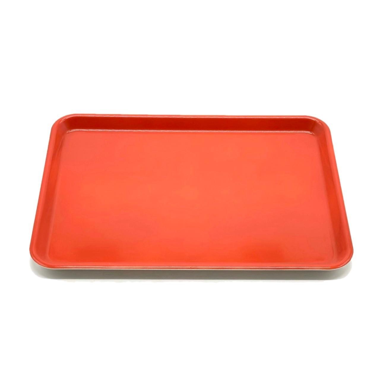 NICO トレイ ［レッド 赤 単品 1枚］トレー 食洗機対応 電子レンジ 滑り止め かわいい 33cm