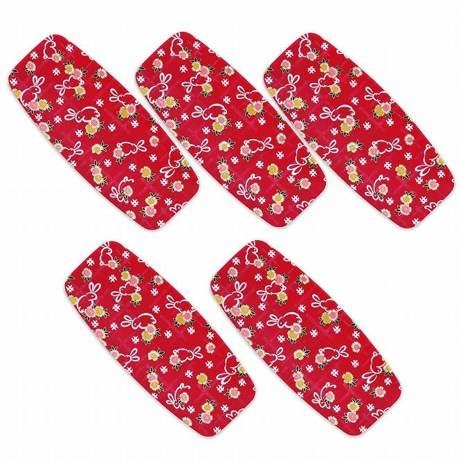 友禅和紙おしぼりトレー 5枚セット 小花 舞うさぎ タツクラフト 【Tk36】