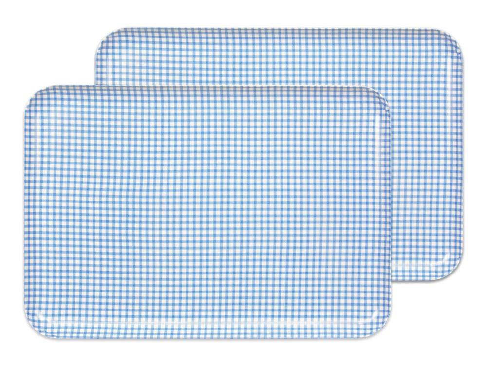 【ブルー2枚組】ST ランチョン トレー L 39cm チェック タツクラフト 【Tk108】