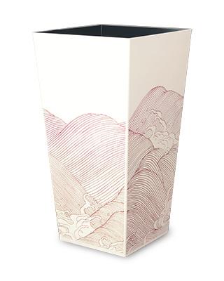 蒔絵調 ダストボックス L角 9.5L 波ホワイト タツクラフト 【Tk150】