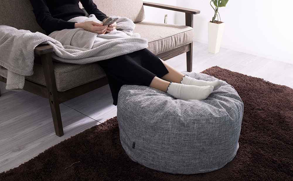 【グレー】布団収納カバー 丸型 幅59 × 高さ34cm 布団収納 布団収納袋 布団収納クッション 背もたれ クッション クッションカバー ソファ生地 丸形 おしゃれ 布団 収納 掛け布団収納ケース  布団収納クッションカバー  SNG104416601