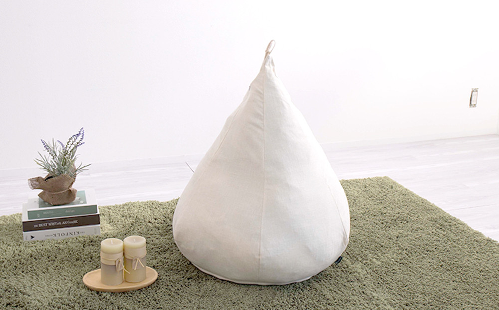 布団収納カバー オニオン型 ベージュ 約幅60 × 高さ68cm（底48cm径） 布団収納袋 布団収納クッション カバー ソファ生地 SNG104487702