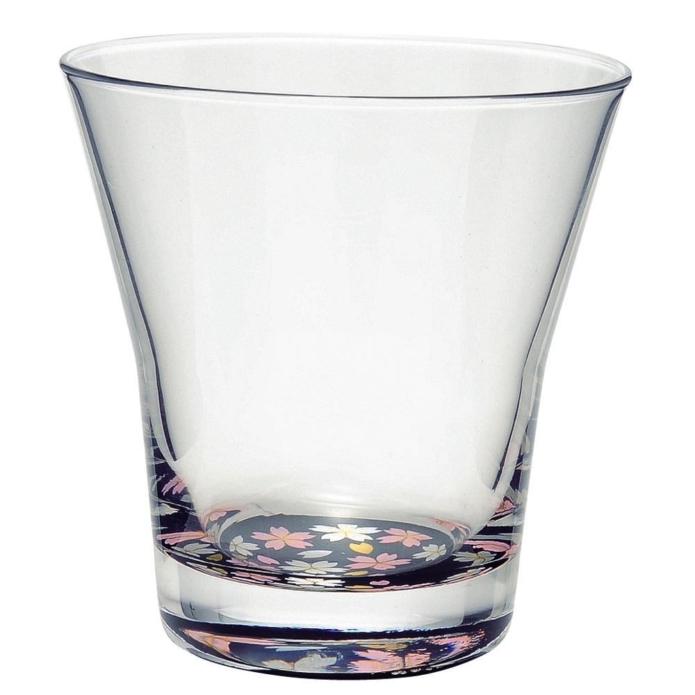 ぬりもん de Verre フリーグラス 蒔絵 桜 黒