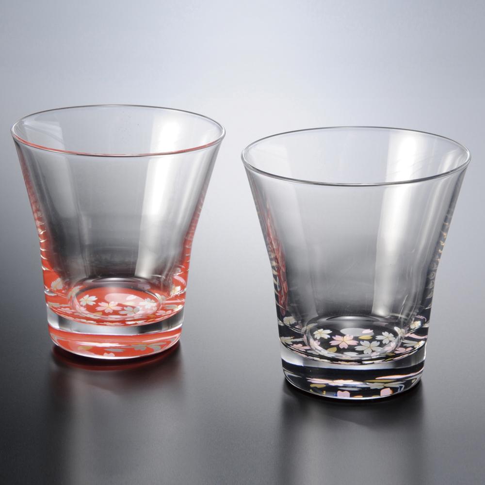 ぬりもん de Verre フリーグラス 蒔絵 桜 ペアセット