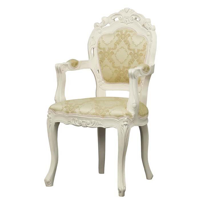 【ホワイト】フランシスカ チェアー肘付