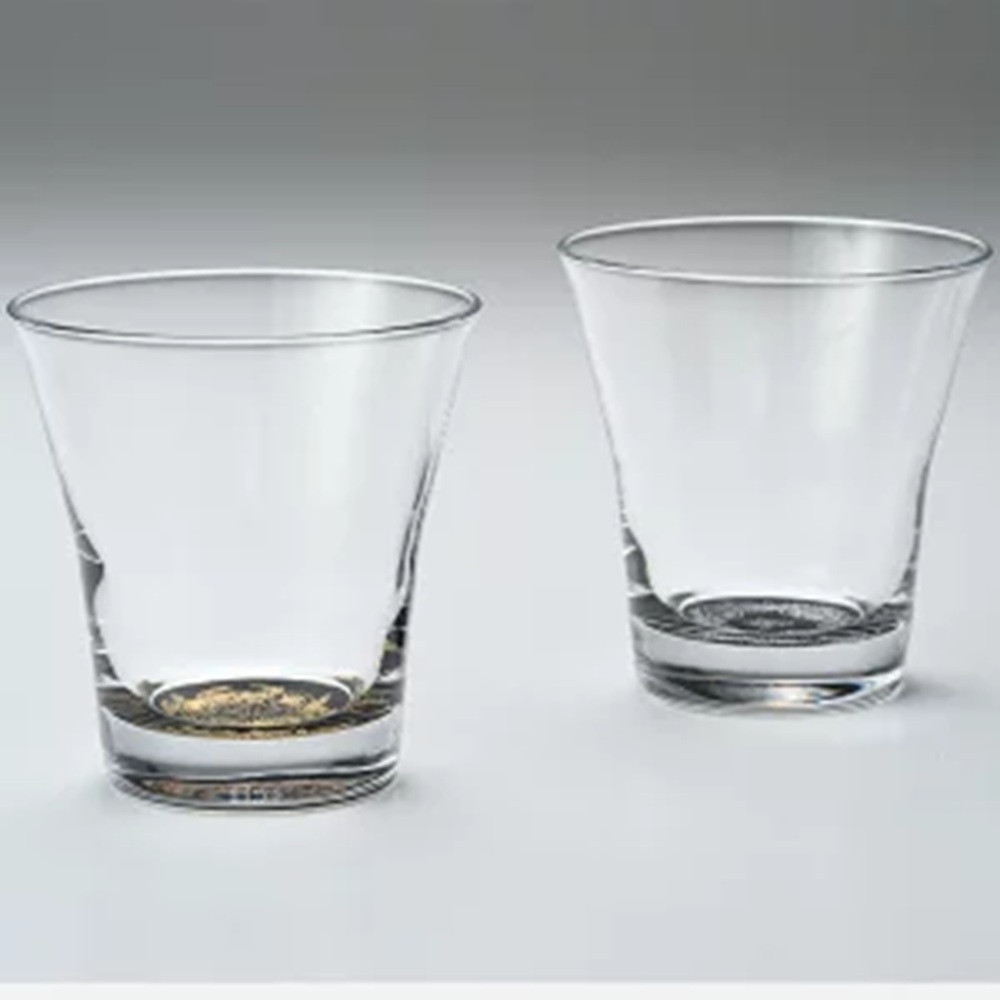 みよし漆器本舗 紀州塗り ぬりもん de Verre フリーグラス ペアセット 金 銀 蒔絵 ボタニカル 210ml