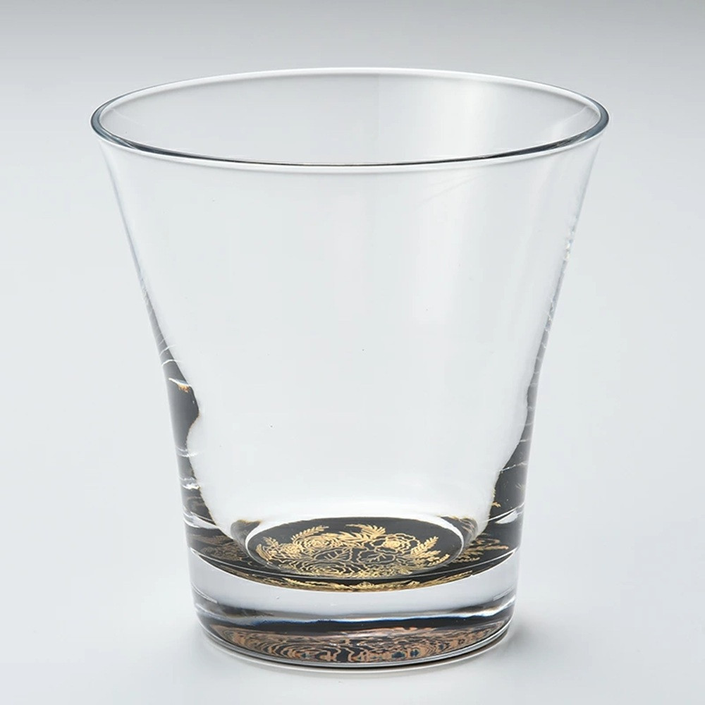 みよし漆器本舗 紀州塗り ぬりもん de Verre フリーグラス 金 蒔絵 ボタニカル 210ml