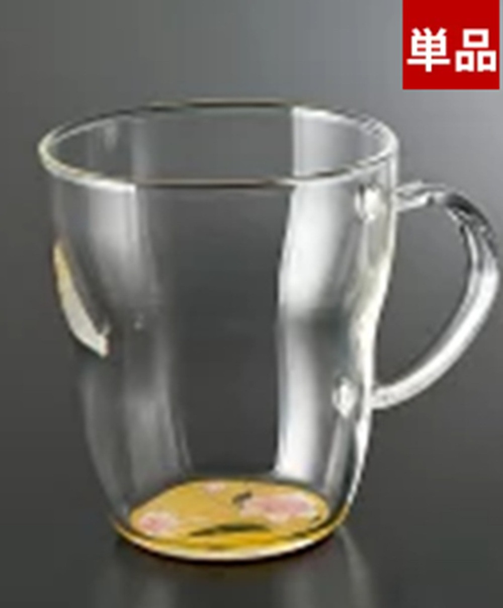 みよし漆器本舗 ぬりもん de Verre 耐熱マグカップ 蒔絵 単品 黄 330ml