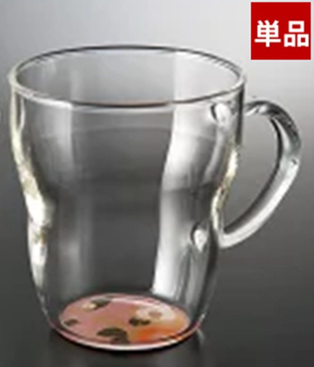 みよし漆器本舗 ぬりもん de Verre 耐熱マグカップ 蒔絵 単品 ピンク 330ml
