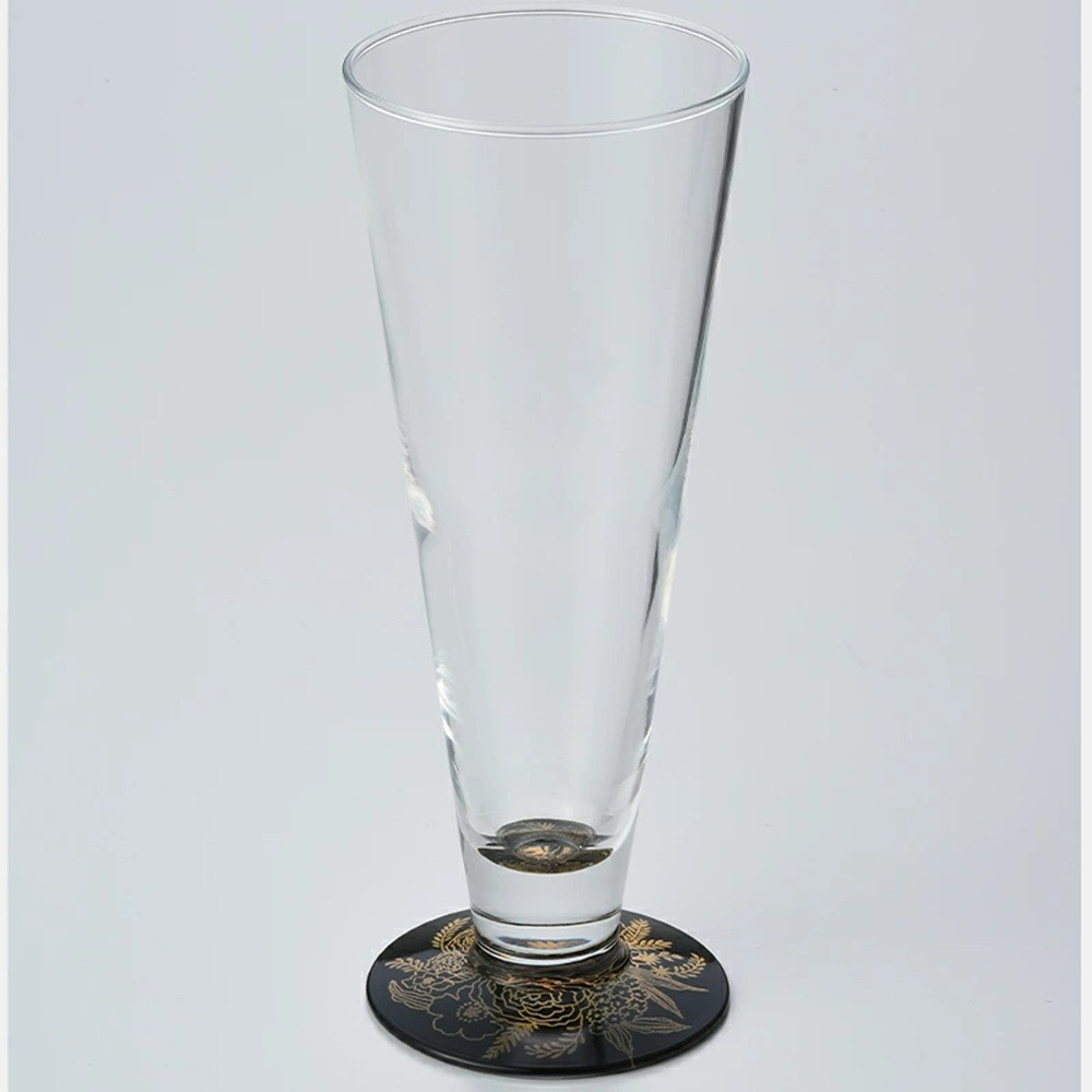 みよし漆器本舗 紀州塗り ぬりもん de Verre ピルスナーグラス 金 ボタニカル 285ml