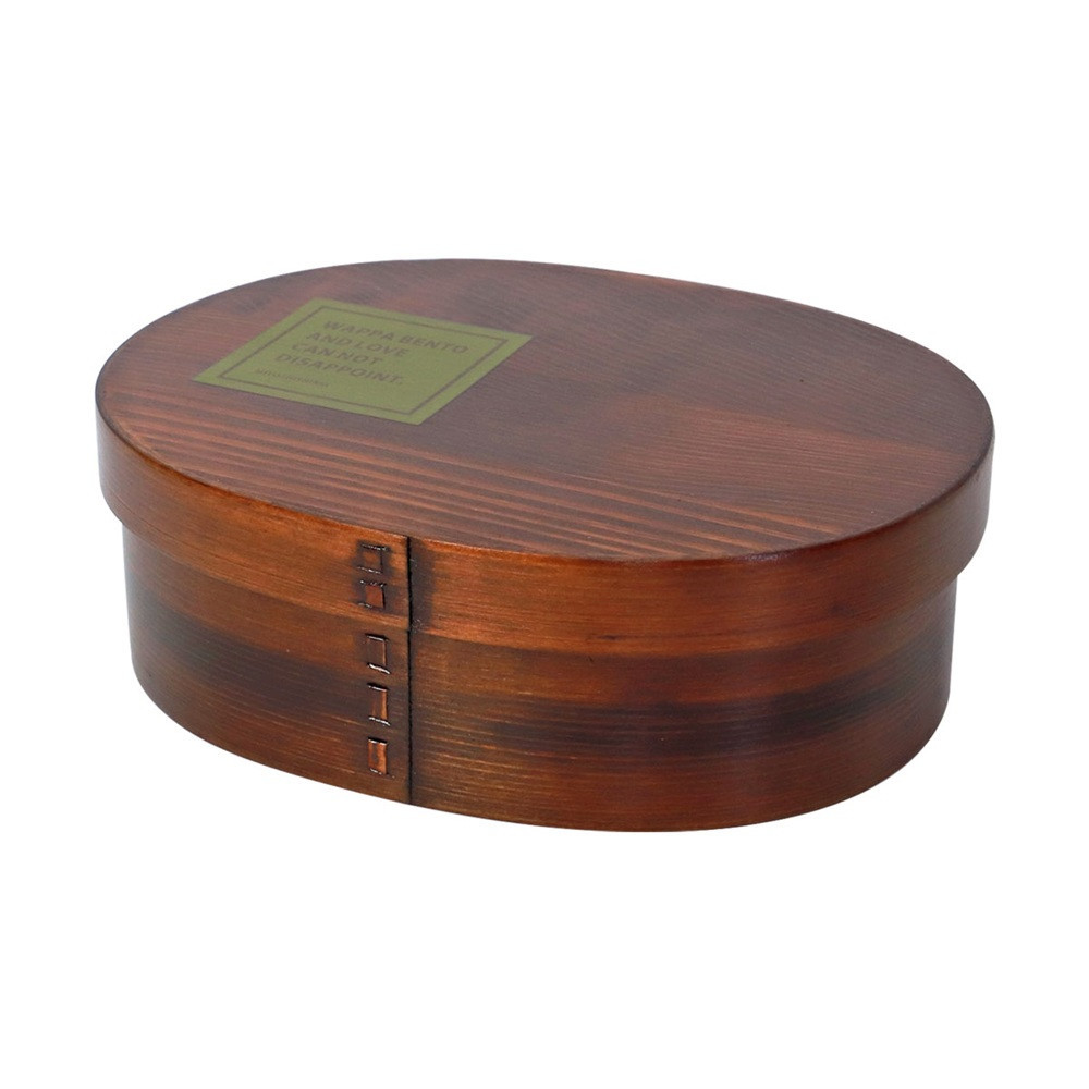 みよし漆器本舗 曲げわっぱ お弁当箱 900ml 約19×15×高さ6.1cm 小判型 北欧風 英字ロゴ グリーン 漆塗り