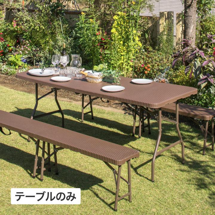 32905200 イージーキャリー ダイニングテーブル ラタン調 ブラウン