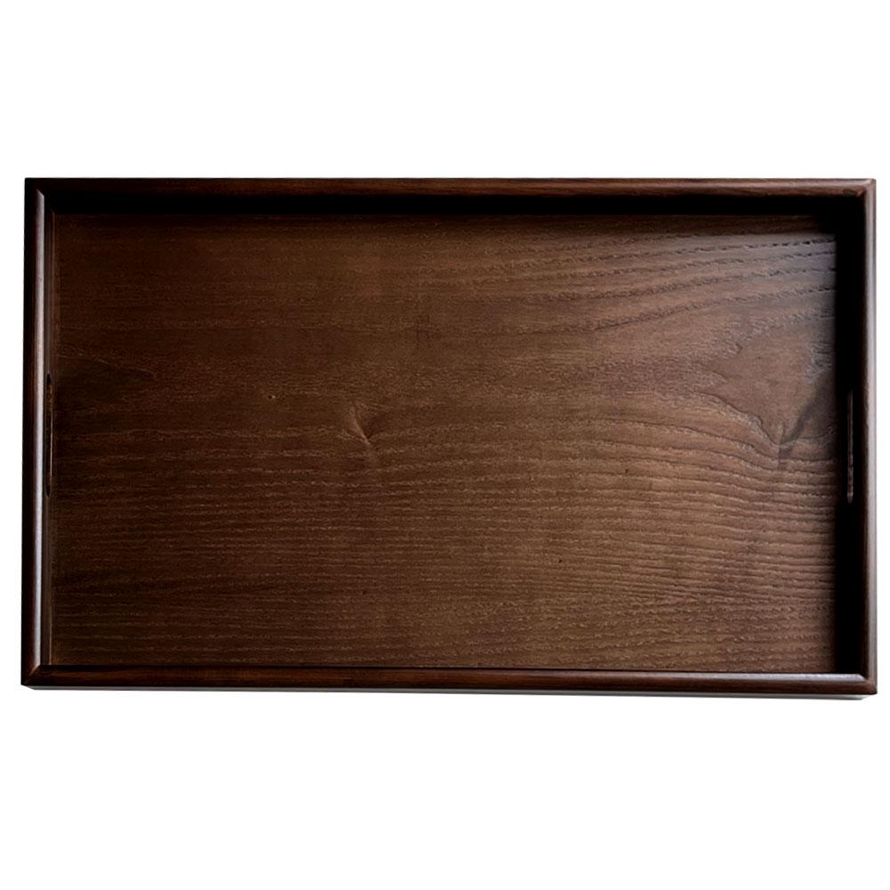 紀州漆器 約60cm 木製 長手盆 お盆［コクタン調］ 二尺 大きな 大きい トレー［YS11］