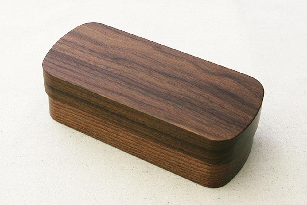 ◇銘木弁当箱 ウォルナット ナノコート 弁当包みセット【オハナ】