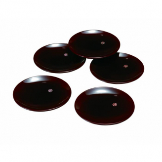 4.2寸 銘々皿 総溜 明月 (5枚組)