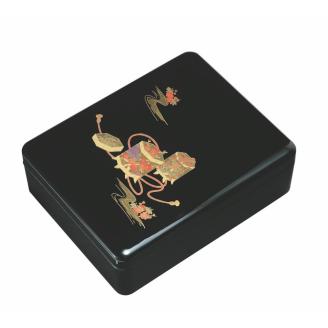 紀州漆器 新丸型文庫DX 黒 平安物語