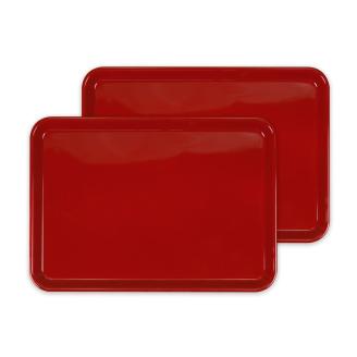 タツクラフト カラフルピノトレー M 33cmレッド 2枚組