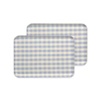 【ブルー2枚組】タツクラフト ST ランチョン トレー M 33cm ミルキー チェック