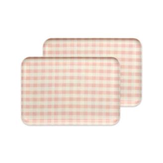 【ピンク2枚組】タツクラフト ST ランチョン トレー M 33cm ミルキー チェック