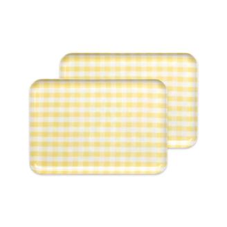 【イエロー2枚組】タツクラフト ST ランチョン トレー M 33cm ミルキー チェック
