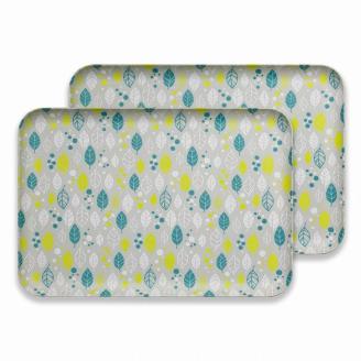 タツクラフト 友禅染和紙トレー L 39cm ２枚セット ウインターリーフ グレー