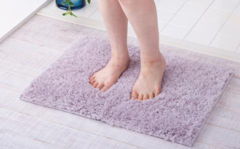 ふわふわコスモトロン吸水速乾バスマット３０mmライトグレー　縦４５cmX横６０cm